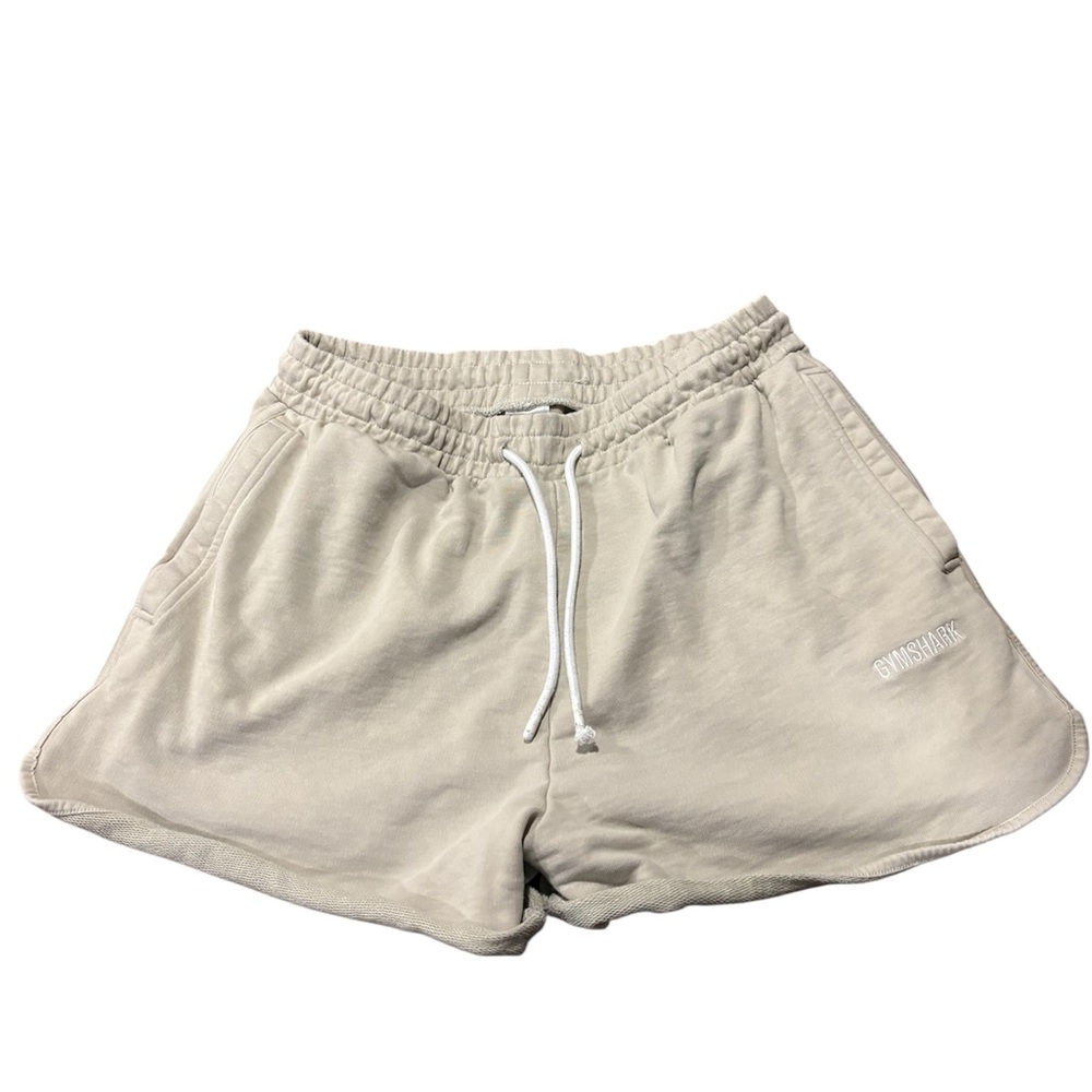 Gymshark Women’s Cream Drawstring Athletic Shorts